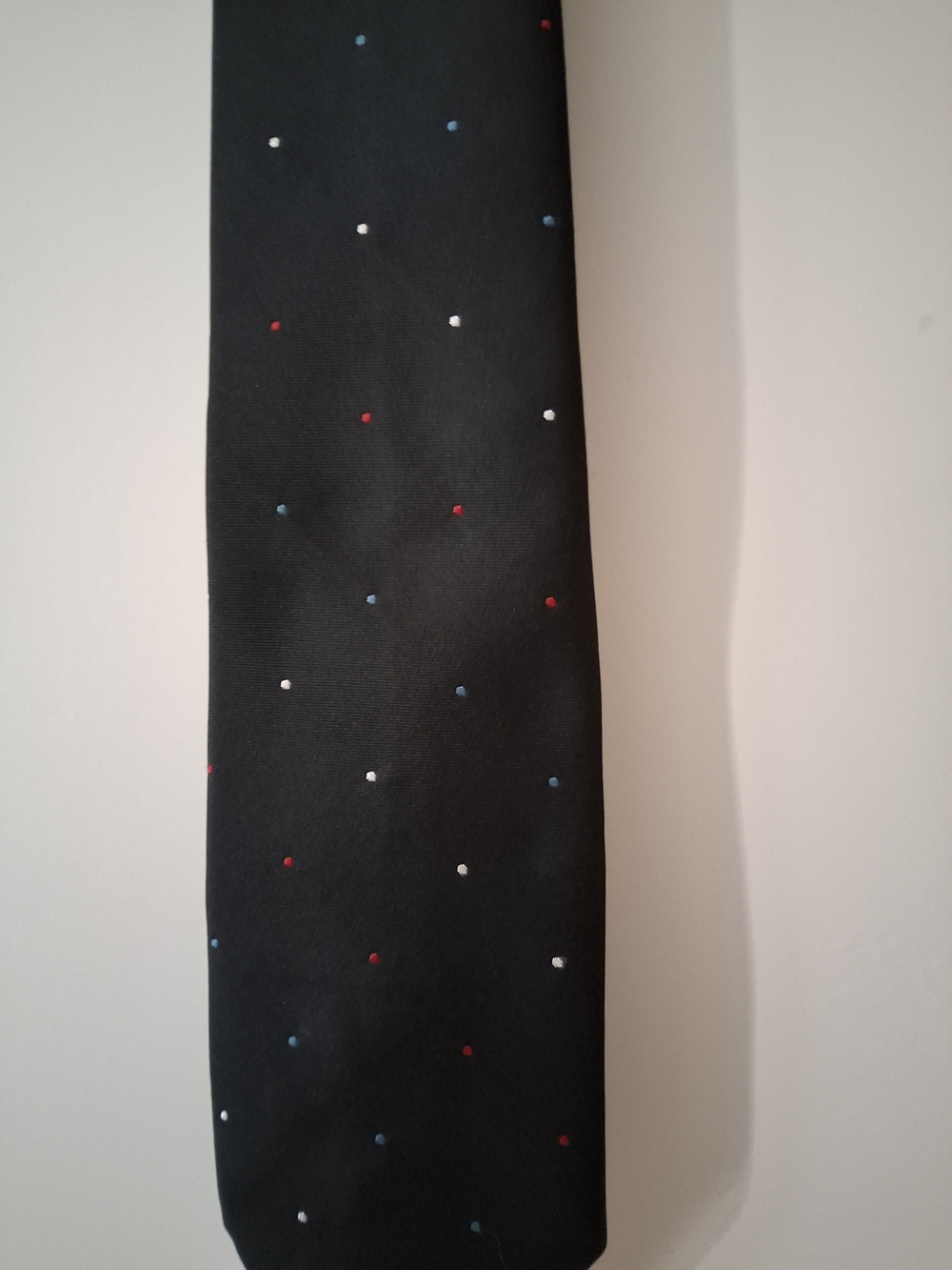 Wembley Black Tie with Red, White & Blue Microdots